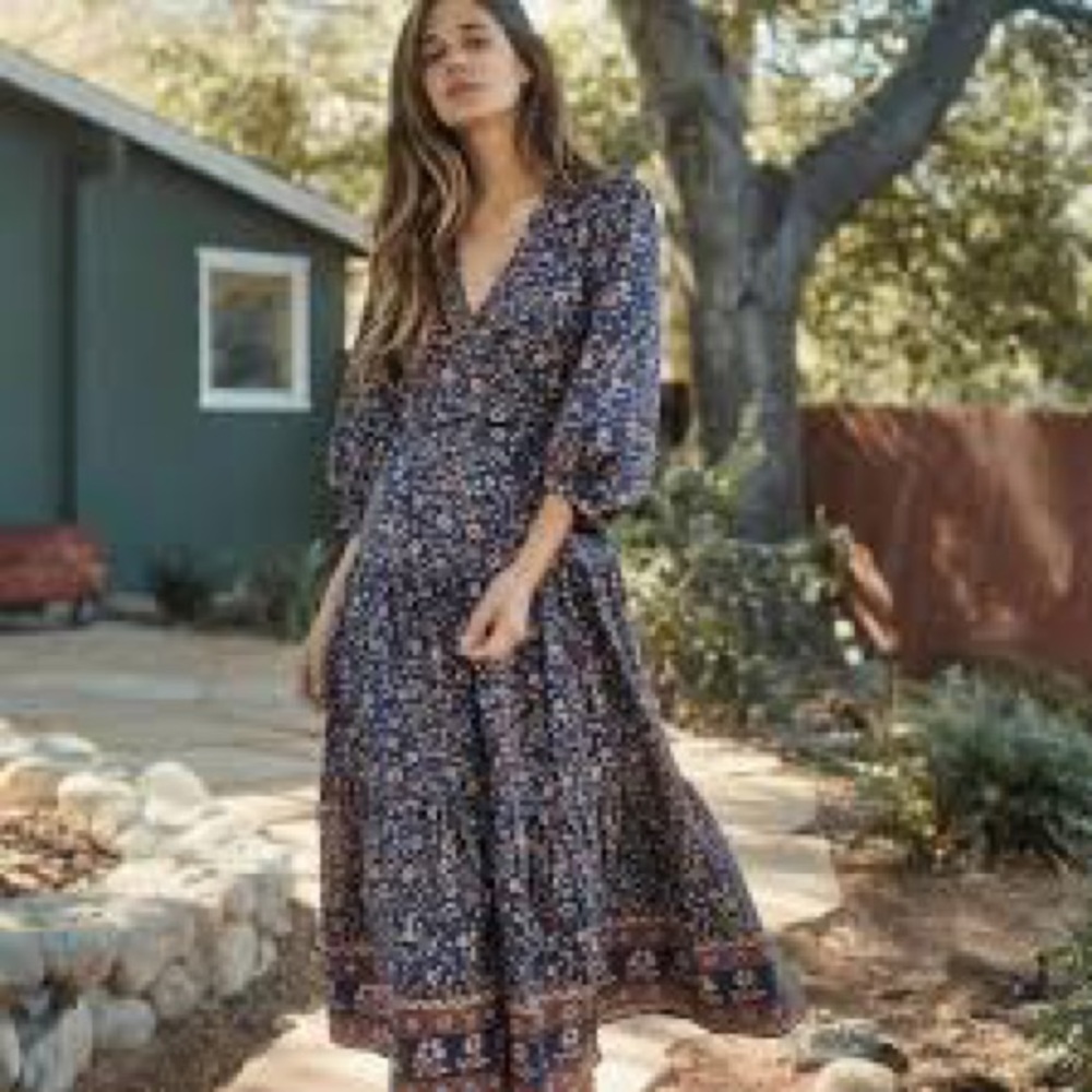 Christy Dawn Noah dress in Navy Anemone Vine L